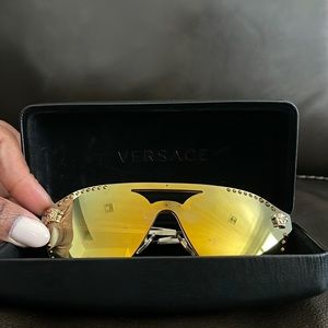 Versace Sunglasses VE  2161B 1252/7P 42 Gold/Brown Mirrored Gold Lens